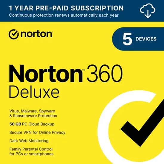 Norton 360 Deluxe – 5 Users, 1-Year License